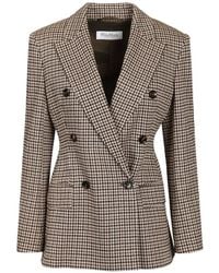 Max Mara - Blazer Croisé À Motif Pied-De-Poule - Lyst