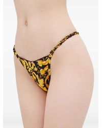 Versace - String Met Barocco-Print En Ruches - Lyst