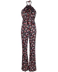 Moschino - Neckholder-Jumpsuit mit Blumen-Print - Lyst