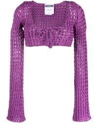 Moschino - Open-Knit Cropped Top - Lyst