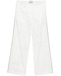 Plan C - Popeline Broek Met Bloemenprint - Lyst