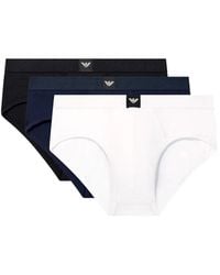 EA7 - Logo-Patch Briefs (Set Of Three) - Lyst