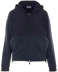 Herno - Panelled Zip-Up Hoodie - Lyst