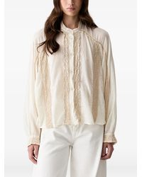 Haveone - Lace-Trim Button-Up Blouse - Lyst
