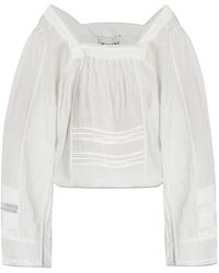 Munthe - Square-Neck Pleated Blouse - Lyst