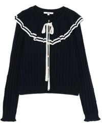 Maje - Cardigan Torsadé À Col Volanté - Lyst