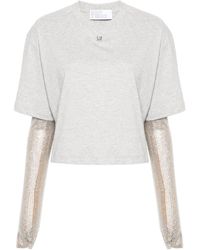 GIUSEPPE DI MORABITO - T-shirt Met Kristallen Handschoenen - Lyst
