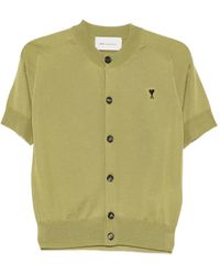 Ami Paris - Adc Crewneck Matcha Noi Wool Cardigan - Lyst