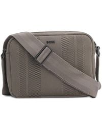 BOSS - X Aston Martin Knitted Crossbody Bag With Suede Trims - Lyst
