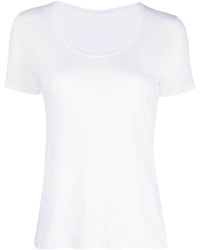 120% Lino - T-shirt Met U-hals - Lyst