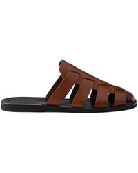 Prada - Leather Fisherman Mules - Lyst