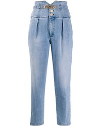 Pinko Vaqueros capri de talle alto - Azul