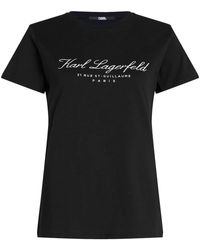KARL LAGERFELD - Hotel Karl Embroidered-Logo T-Shirt - Lyst