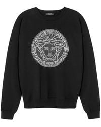 Versace - Medusa Sliced Embroidered Sweatshirt - Lyst