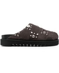 Toga Virilis - Stud-Embellished Suede Slippers - Lyst