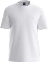 BOSS - T-Shirt Girocollo Con Logo Ricamato - Lyst