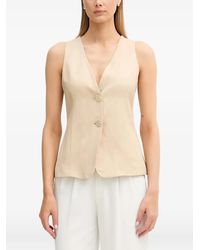 GAUDI - Button-Fastening Sleeveless V-Neck Top - Lyst