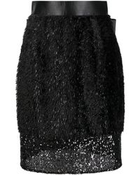 Undercover - Layered Faux-fur Pencil Skirt - Lyst