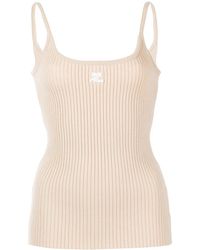 Courreges - Ribbed Knit Cotton Tank Top - Lyst