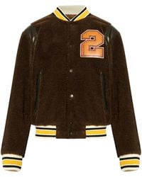 DSquared² - Varsity Shearling Bomber Jacket - Lyst