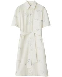 Burberry - Vestido con estampado Swan - Lyst