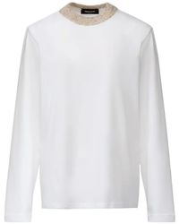 Fabiana Filippi - Contrast-Trim Long-Sleeve T-Shirt - Lyst