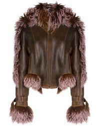 Jean Paul Gaultier - Lederjacke mit Shearling-Besatz - Lyst