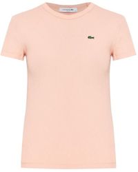 Lacoste - Katoenen T-Shirt Met Logo - Lyst