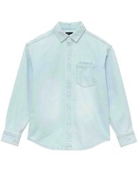 Purple Brand - Camisa vaquera con logo en relieve - Lyst