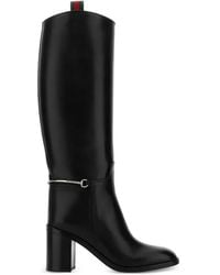 Gucci - 85Mm Leather Knee-High Heeled Boots - Lyst