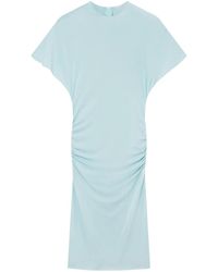 Stella McCartney - Padded-Shoulder Short-Sleeve Midi Dress - Lyst