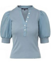 Veronica Beard - Puff-Sleeve Button Top - Lyst