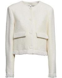 MSGM - Tweed Jack Met Klepzakken En Franje - Lyst