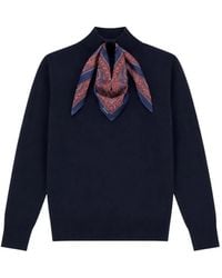 Seventy - Jersey Con Cuello Alto Y Pañuelo Con Motivo De Cachemira - Lyst