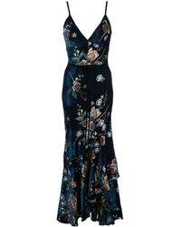 Marchesa notte Vestito da cocktail con ricamo - Blu
