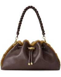 Jimmy Choo - Bon Bon Shearling-Trim Shoulder Bag - Lyst