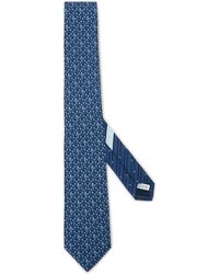 Ferragamo - Tag-print Silk Tie - Lyst
