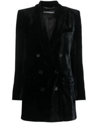 Alberta Ferretti - Blazer En Velours À Boutonnière Croisée - Lyst