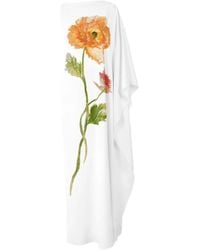 Carolina Herrera - Poppy-Print Cape Gown - Lyst