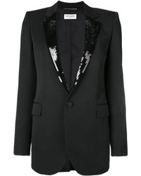 Saint Laurent Wollen Blazer - Zwart
