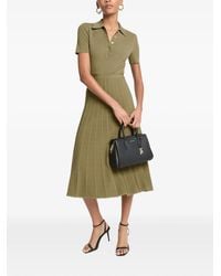 Michael Kors - Ribbed-Knit Polo Midi Dress - Lyst