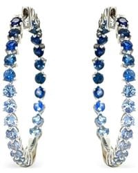 Lisa Nik - 18K Sapphire Hoop Earrings - Lyst