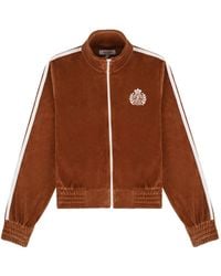 Sporty & Rich - Ny Crest Elio Stripe Logo-Embroidered Sweatshirt - Lyst