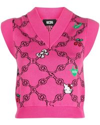 Gcds - Graphic-Print Jacquard Vest - Lyst