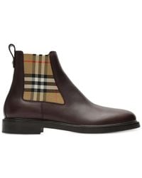 Burberry - Leather Pembroke Boots - Lyst
