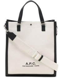A.P.C. - Bum bag aus kalbsleder mit logo-print - Lyst
