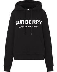 Burberry Logo Hooded Sweatshirt - Black