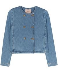 Twinset - Double-Breasted Denim Jacket - Lyst