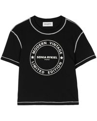 Sonia Rykiel - Logo-print Cotton T-shirt - Lyst