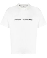Sunnei - Slogan-Print Cotton T-Shirt - Lyst